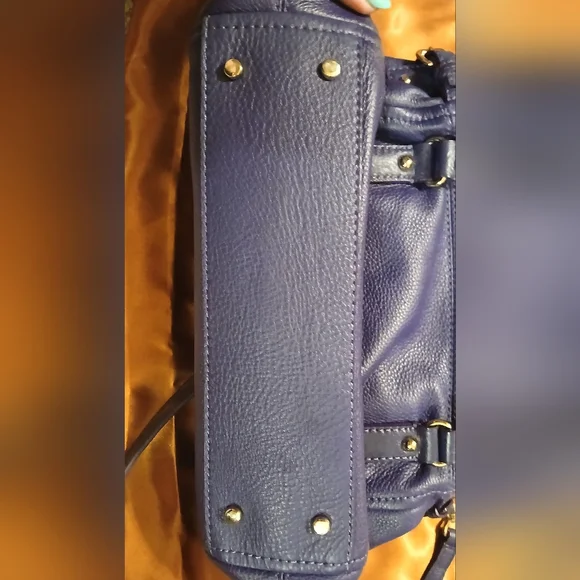 Kate Spade Cobble Hill Small Leslie Satchel Purple Pebbled Leather Crossbody - Picture 9 of 14